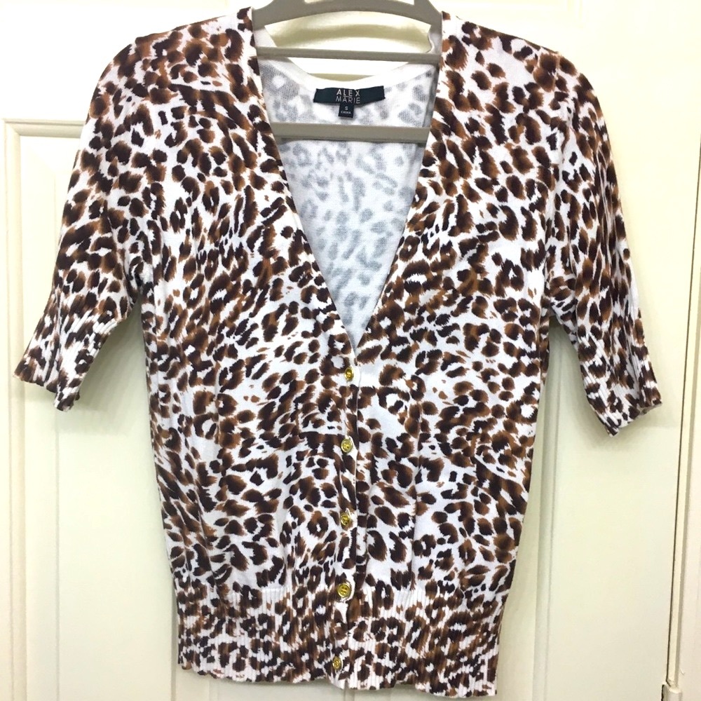 Alex Marie leopard print cardigan